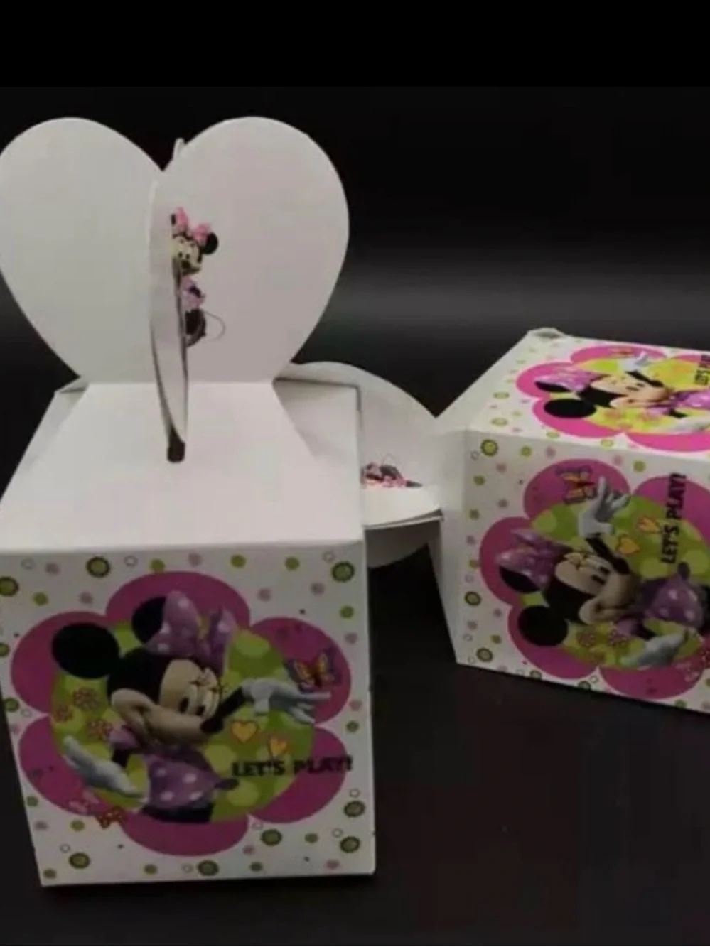 Minnie Mouse Pink Heart Party Favor Boxes 4 pack each package 6 piecesTotal 24